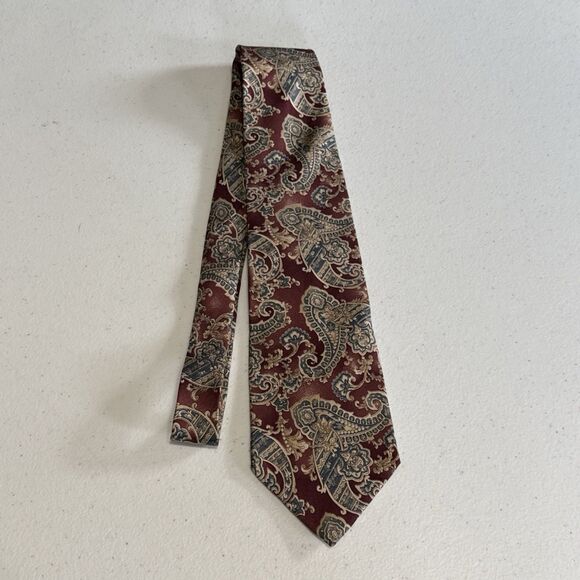 Vintage Etienne Aigner Men's Silk Paisley Neck Tie Wide 58" - Picture 1 of 5